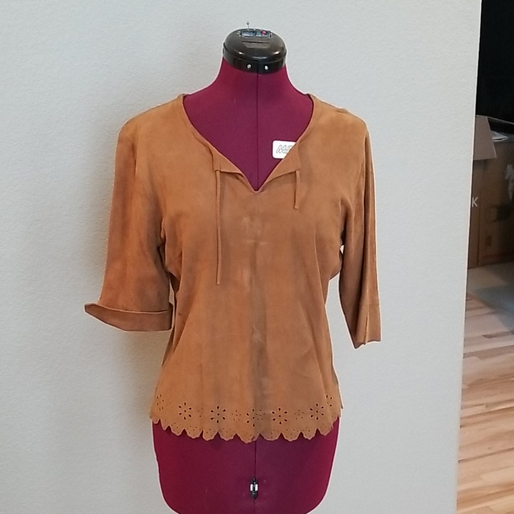 Old Navy suede lazer cut top